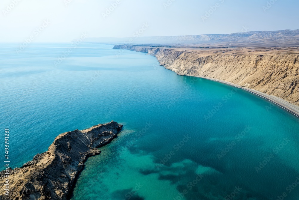 Obraz premium Serene landscape featuring a tranquil body of water surrounded by lush greenery and trees