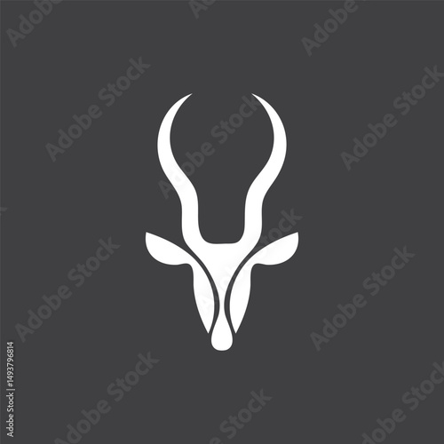 antelope head logo and vector template