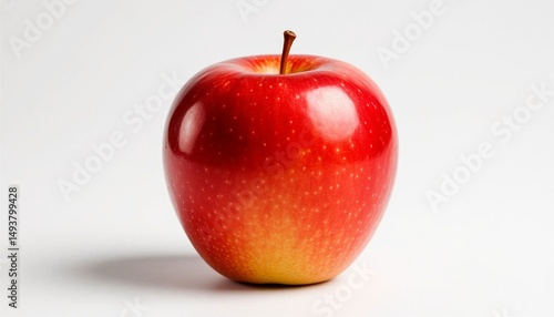 Red apple on a white background.