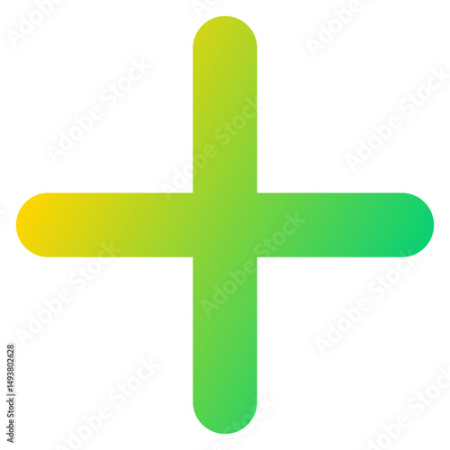 Abstract green and yellow plus sign icon