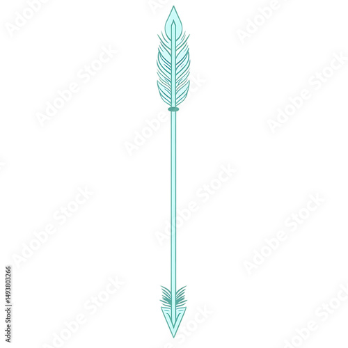 Minimalistic Arrow with Elegant Refined Outlines Isolated on Transparent Background