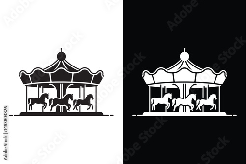 Fairgrounds icon vector on White Background ,Vector Art Illustration on white background.