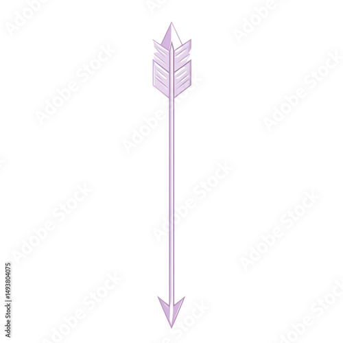 Minimal Arrow with Elegant Smooth Contours in Soft Isolated on Transparent Background