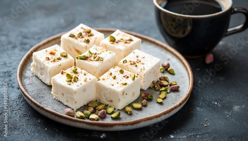Pistachio Turkish Delight with Coffee.