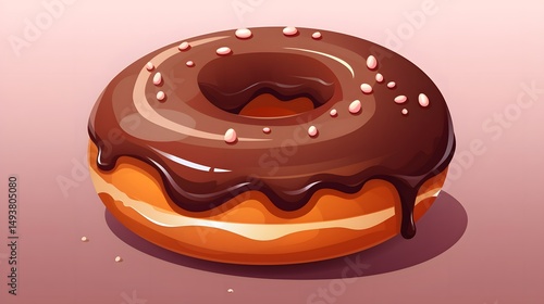 Wallpaper Mural Chocolate Donut Flat Vector Illustration - Creative Clipart for Car Enthusiasts Torontodigital.ca