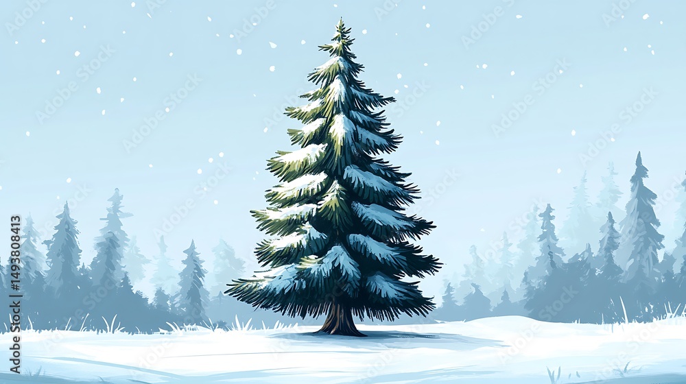 Obraz premium Pine Tree Illustration