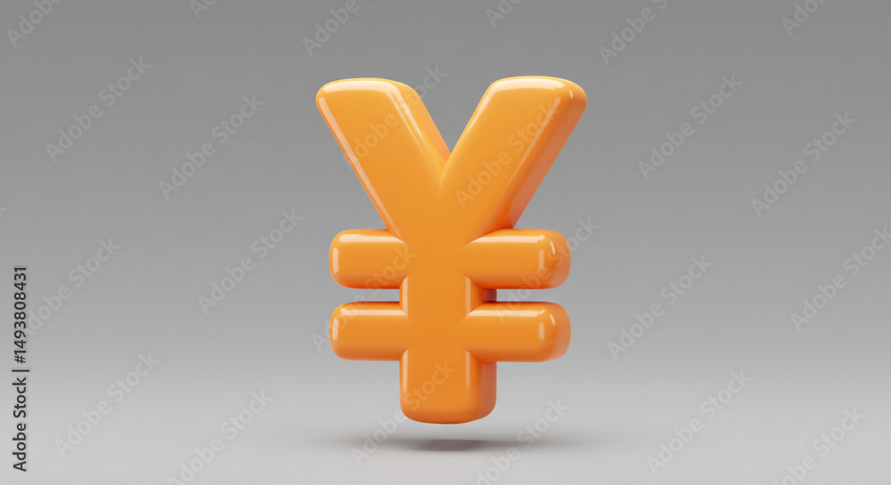 Obraz premium Yen symbol digital rendering financial icon japanese currency asian economy market exchange