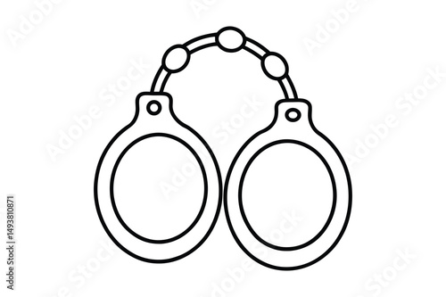Handcuffs line art Vector bundle  illustration, Handcuffs line art, Handcuffs  silhouette vector 