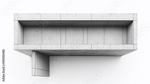 Concrete architectural structure top view