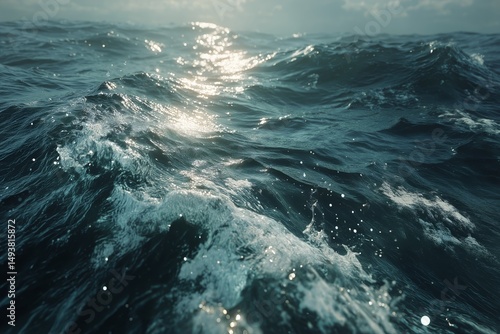 Sunlight Shimmering on Ocean Waves During a Calm Afternoon