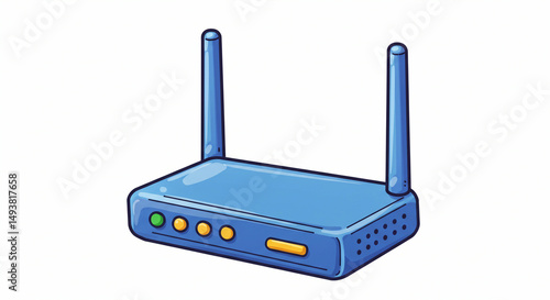 Wallpaper Mural Cartoon wireless internet hub on white Torontodigital.ca