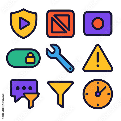 User interface flat icons set. ui, ux design symbols for modern applications