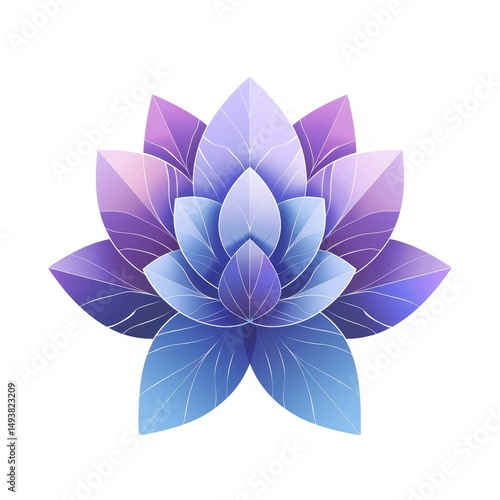 Abstract Layered Gradient Lotus Flower Illustration