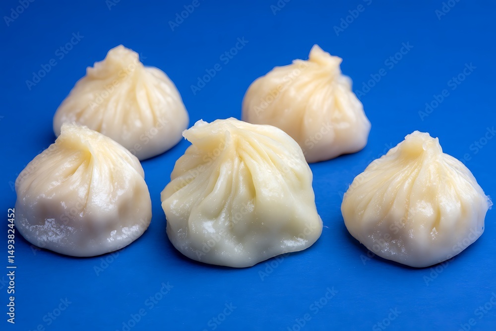 Obraz premium Xiao long bao on blue background