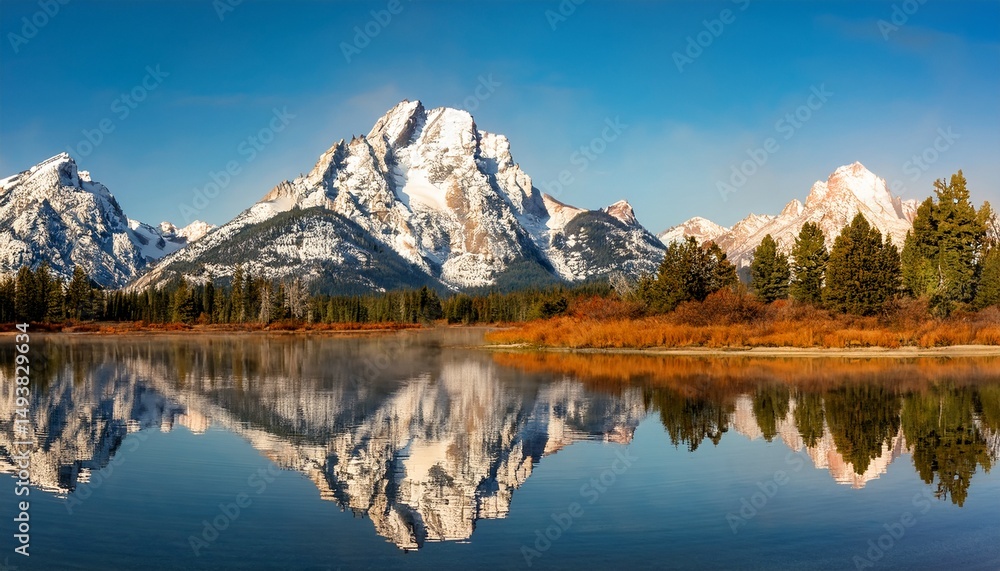 Fototapeta premium grand tetons and reflection