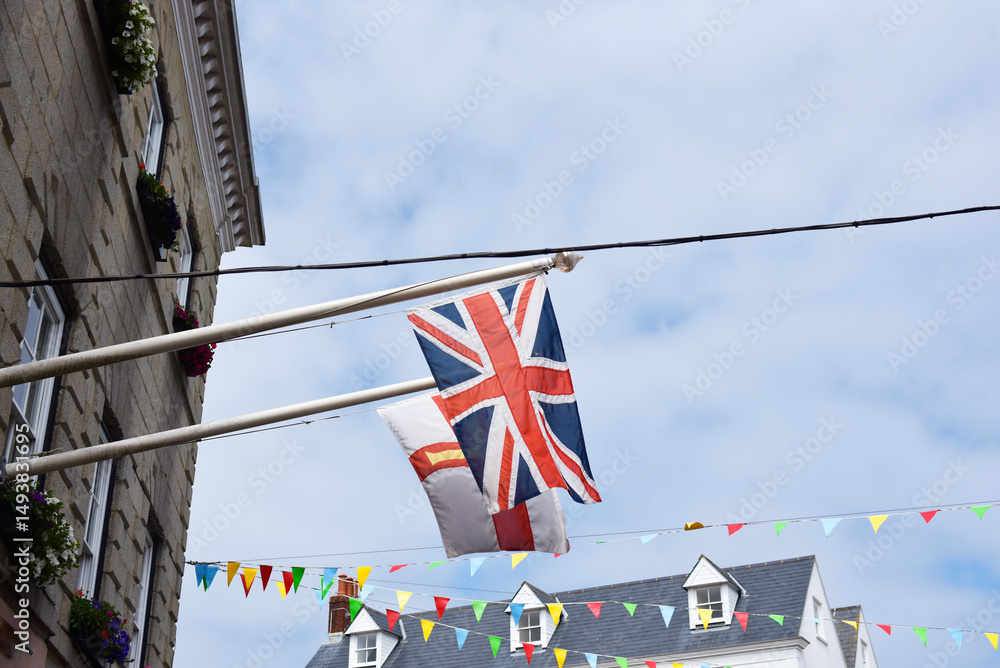 Guernsey, drapeaux Royaume Uni