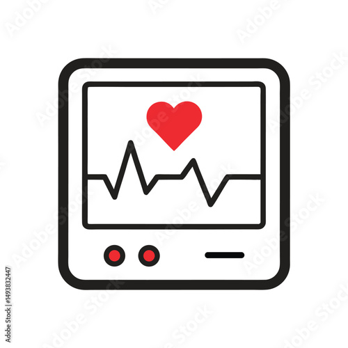Heartbeat Monitor Line Art for Medical Branding