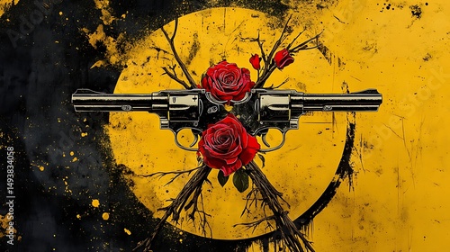 A visual representation of conflict and beauty.