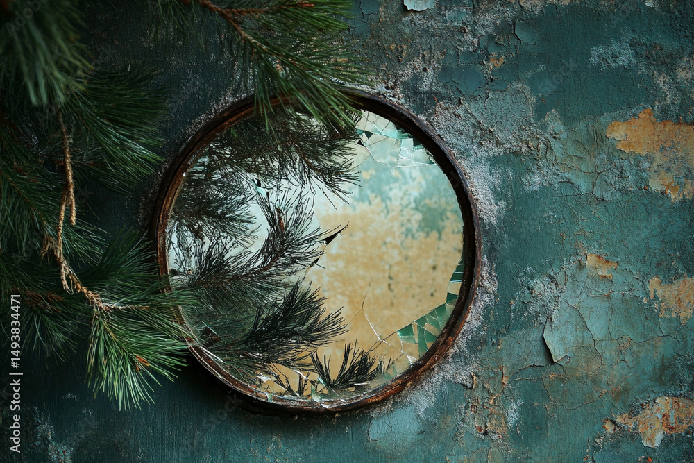 Obraz premium christmas tree on wooden background