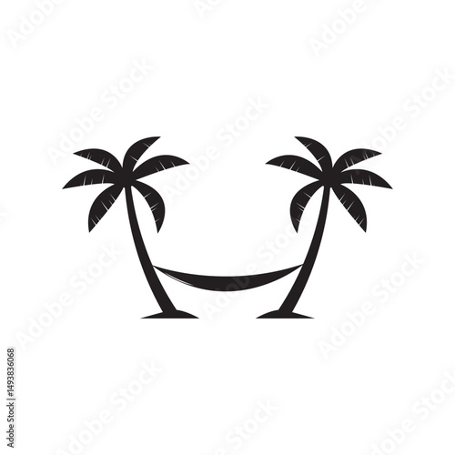 Palm tree summer logo template