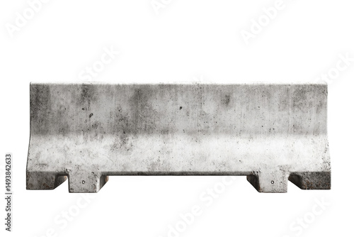 Concrete jersey barrier a portable safety barrier for traffic management and construction sites isolated on white