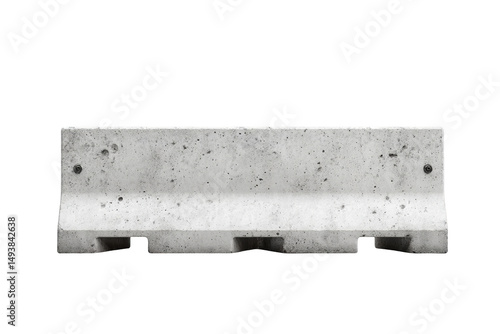 Gray concrete jersey barrier a portable traffic safety barrier isolated on white background