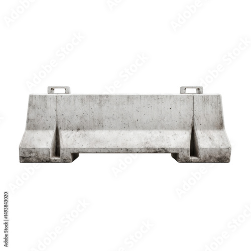 Concrete barrier a portable traffic safety device isolated on white background for construction and road safety applications