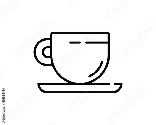 Tea cup or coffee cup thin line icon, editable stroke, pixel perfect, compatible for mobile and web, outline icon, isolated on a white background