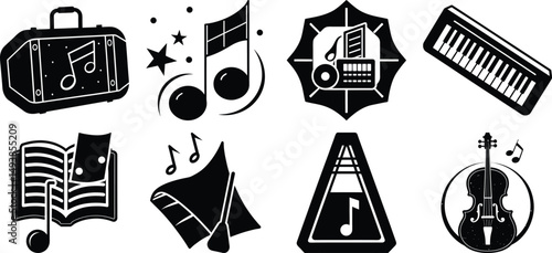 Music vector illustration of a set of icons