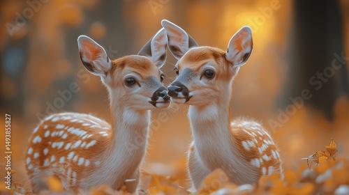 Deer couple in a forest.