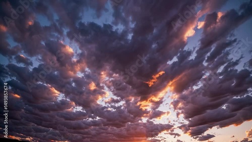 Wallpaper Mural A dramatic wide-angle video captures a vibrant sunset with dynamic clouds, blending warm and cool tones, creating a breathtaking skyscape. Live desktop wallpaper. Torontodigital.ca