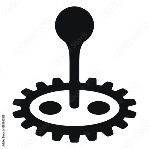 This simple, impactful graphic depicts a gear shift lever for a car or other vehicle.