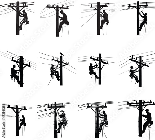 Lineman Electrician, Power Pole, Lineman