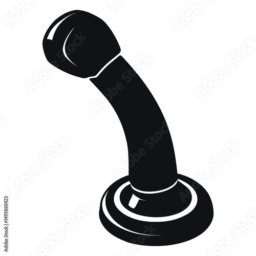 This simple, impactful graphic depicts a gear shift lever for a car or other vehicle.