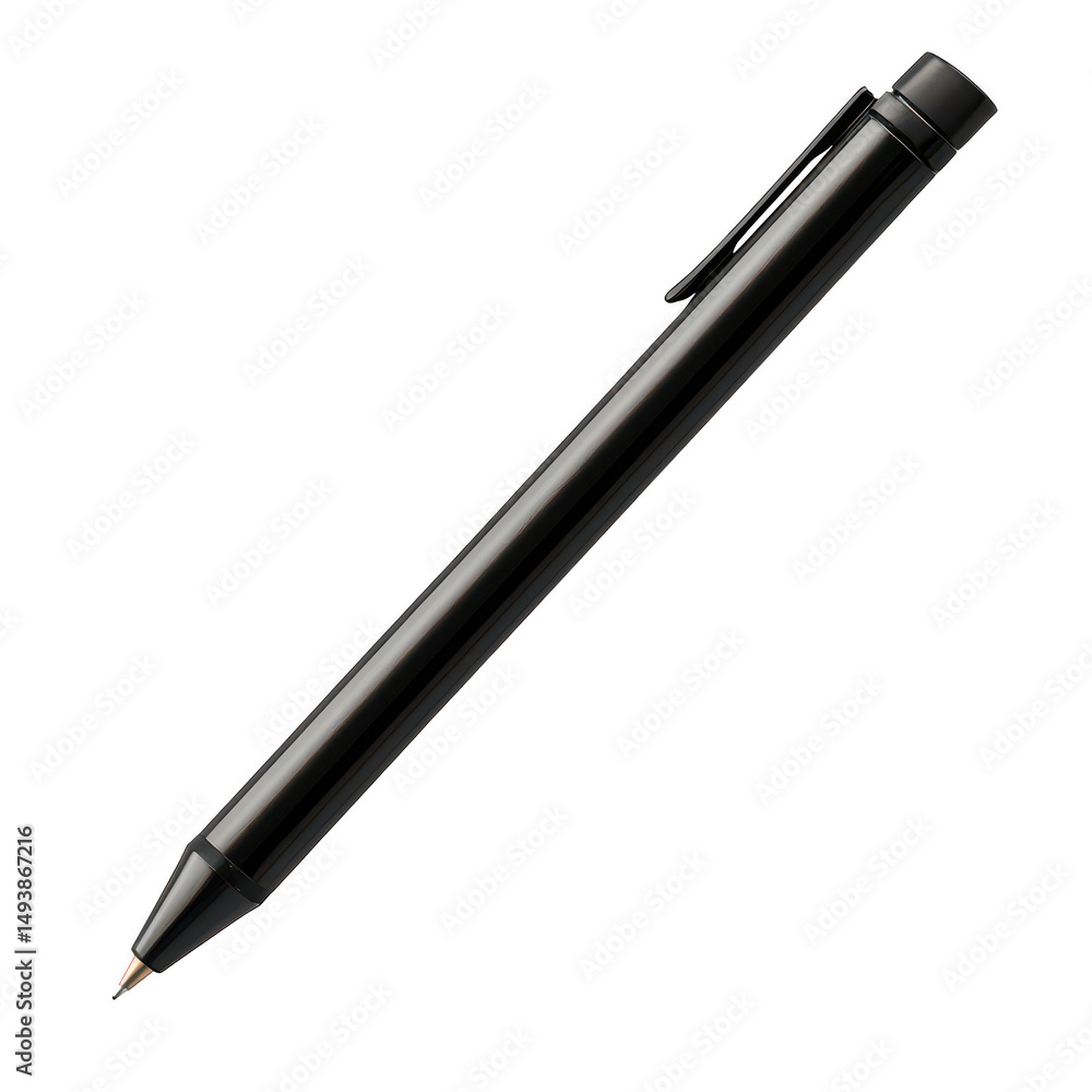 Sleek Black Pen on Black Background Writing Tool Stationery Office Supply Sleek Black Pen on Black Background Writing Tool Stationery Office Supply