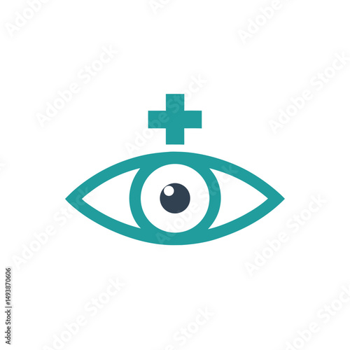 Vision Care Logo with Eye and Medical Cross