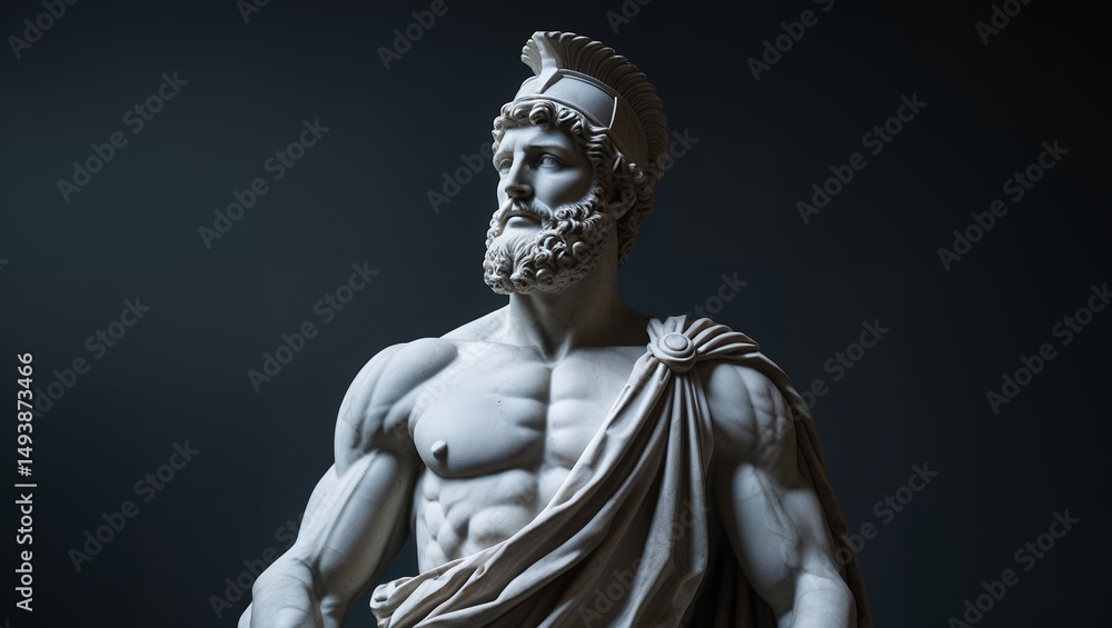 Obraz premium Realistic Detailed Sculpture of Male Figure with Beard