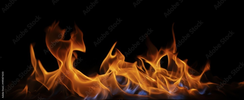 Fototapeta premium The captivating beauty of flames dancing against a black background