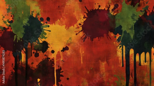 Abstract Watercolor Splashes on Canvas Texture Background
