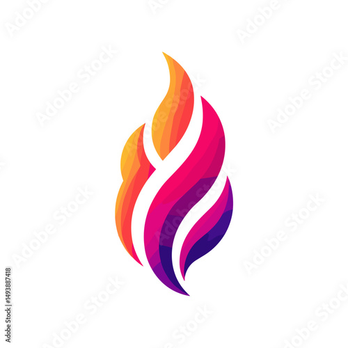 Colorful flame logo design representing energy and passion for brand identity creation