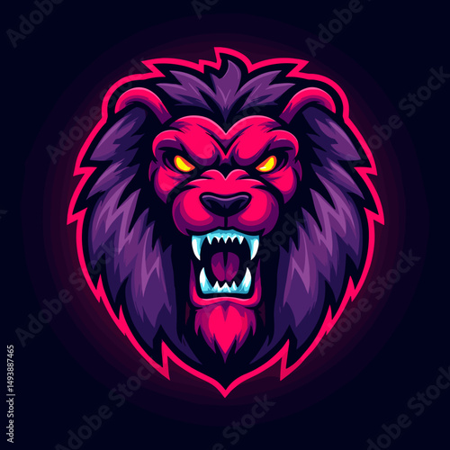 Wallpaper Mural Fierce lion logo design with vibrant colors and intense expression for branding and graphic design Torontodigital.ca