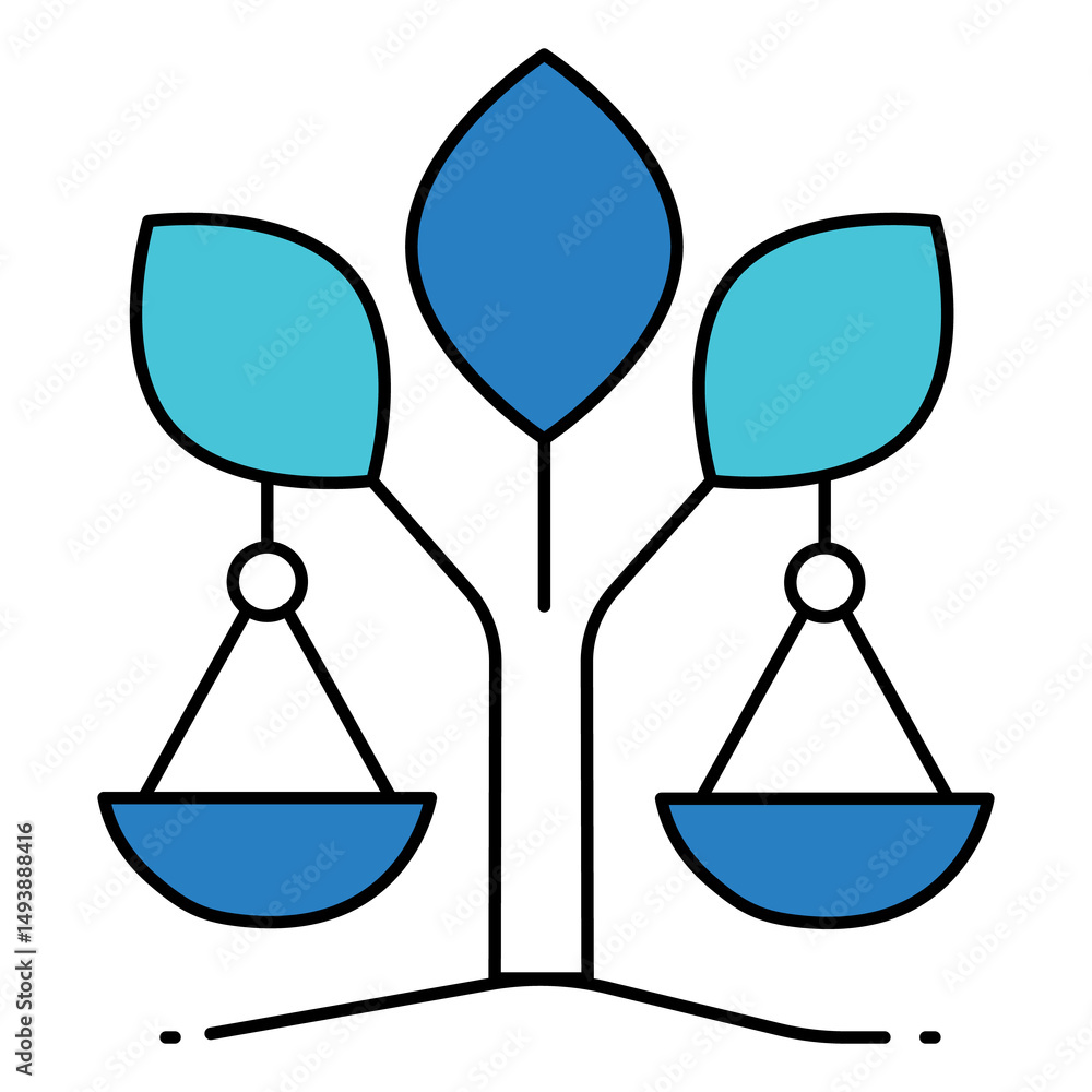 Fototapeta premium Legal Compliance Climate Environmental Law vector Icon design for Justice