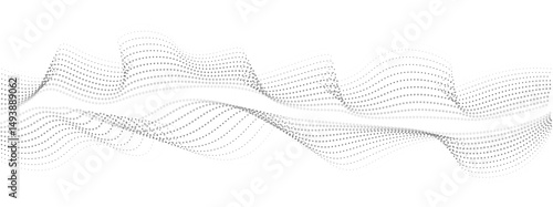 Abstract wave dots line element. Wave with blend lines . A curved wavy line, . A curved wavy line, . Digital equaliser of a frequency track. Vector