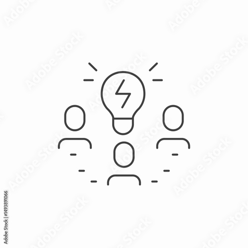 team idea creation icon sign vector