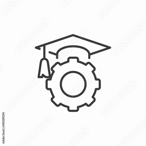 technical training education icon sign vector