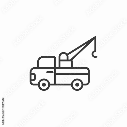 tow truck lift haul icon sign vector