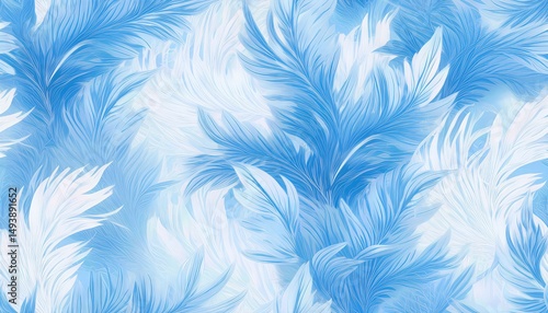 Watercolor Seamless Pattern with Cool Tones of Blue and White Vibrant Swirls Evoke a Serene Coastal Ambiance Perfect for Digital Art, Home Decor, or Design Inspiration