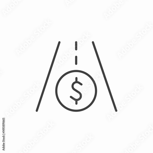 toll road fee icon sign vector