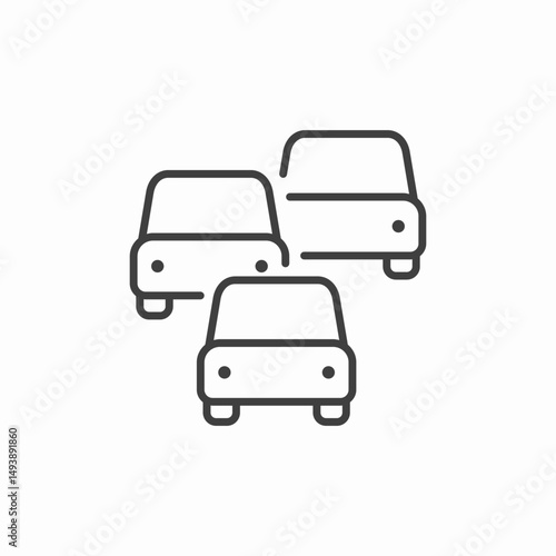 traffic jam alert icon sign vector