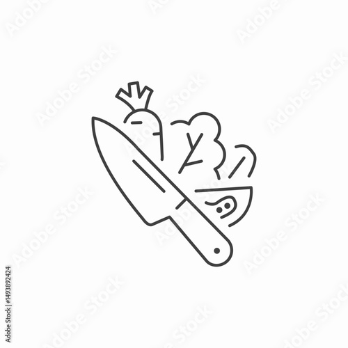 vegetable preparation cooking icon sign vector